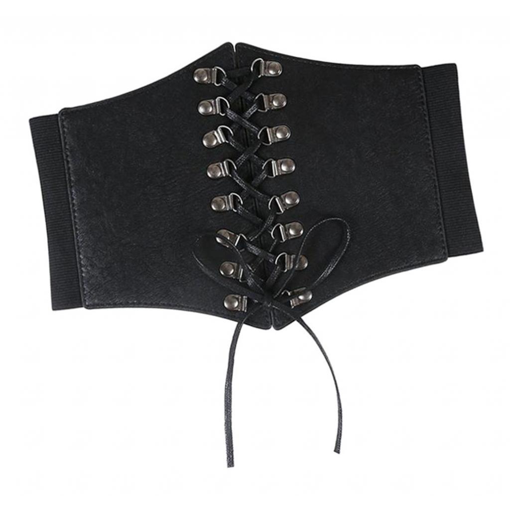 Women's Dress Belt Cincher Corset Belt PU Waistband Wide Lace-up Corset