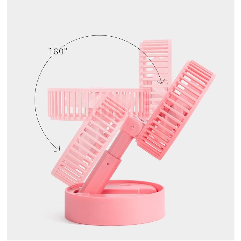 Quạt Mini Cầm Tay A9 3 Tốc Độ Gió - Tặng Kèm Pin Và Cáp Sạc USB Gấp Gọn Tiện Lợi