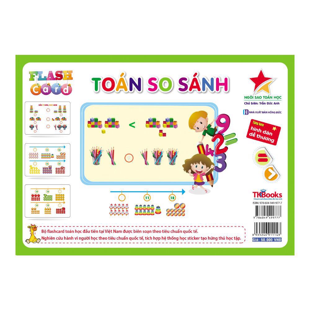 Combo Flashcard Giáo dục sớm - Toán so sánh, Phép tính trừ