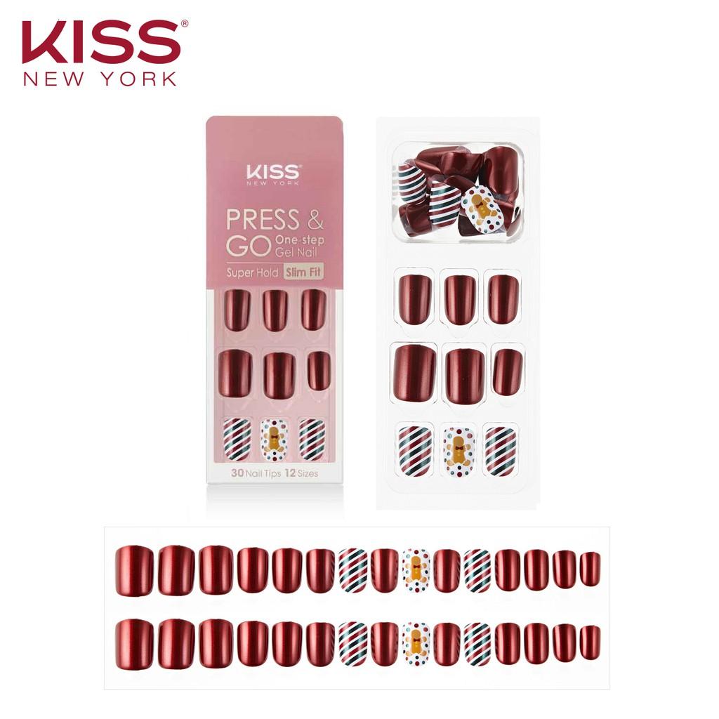 Bộ 30 Móng Tay Gel Tự Dán Press &amp; Go Kiss New York Nail Box - Ginger Cookieman (KPNS23K)