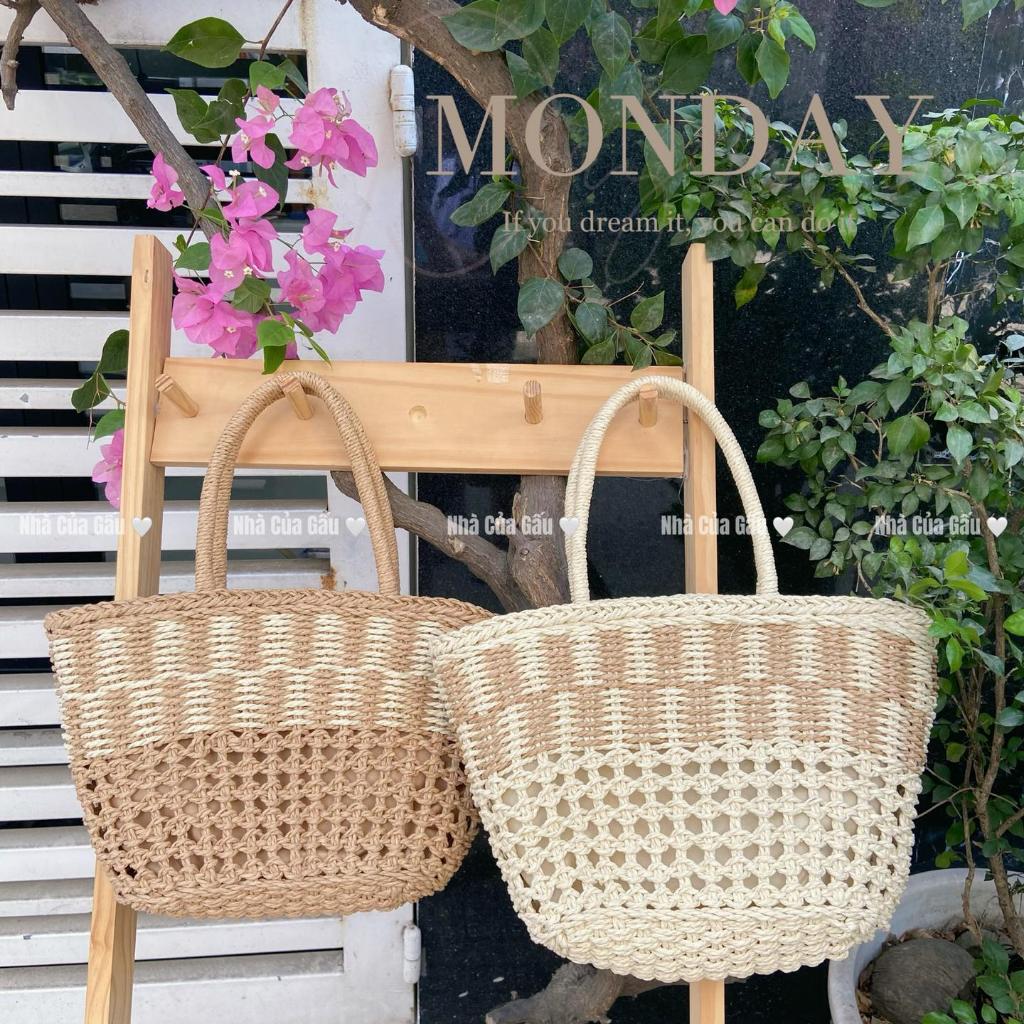 Set túi cói đi, nón cói đi chơi đi du lịch cực đẹp