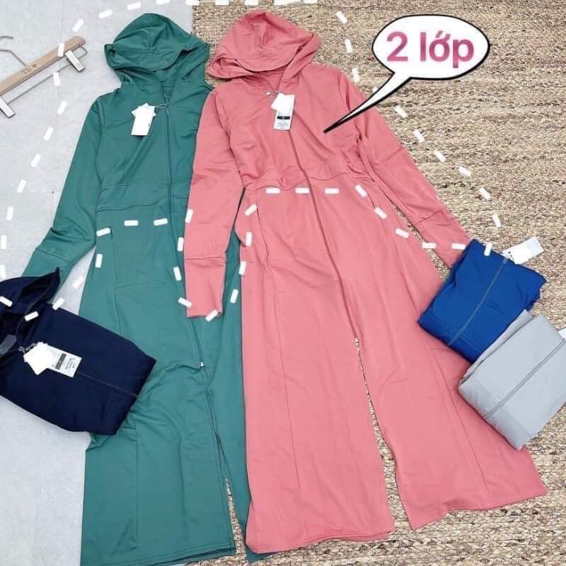 Áo chống Nắng Nữ Dáng Dài Hàng 2 Lớp Cao Cấp
