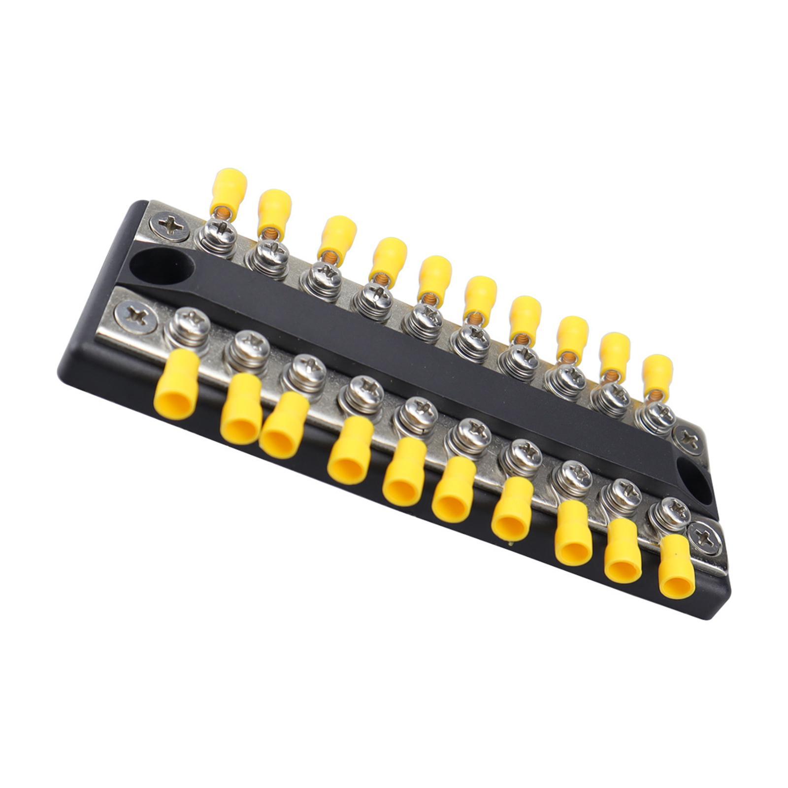 Terminal Block Dual Row Screw Terminal Strip for Vehicles Automotive RV