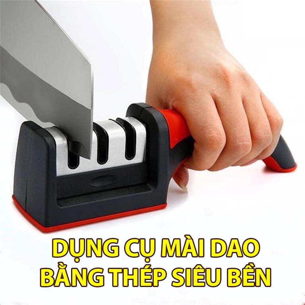 Dụng Cụ Mài Dao Kéo 3 Rãnh Chất Liệu Thép Không Gỉ Cao Cấp Với 3 Chế Độ Mài Tiện Lợi