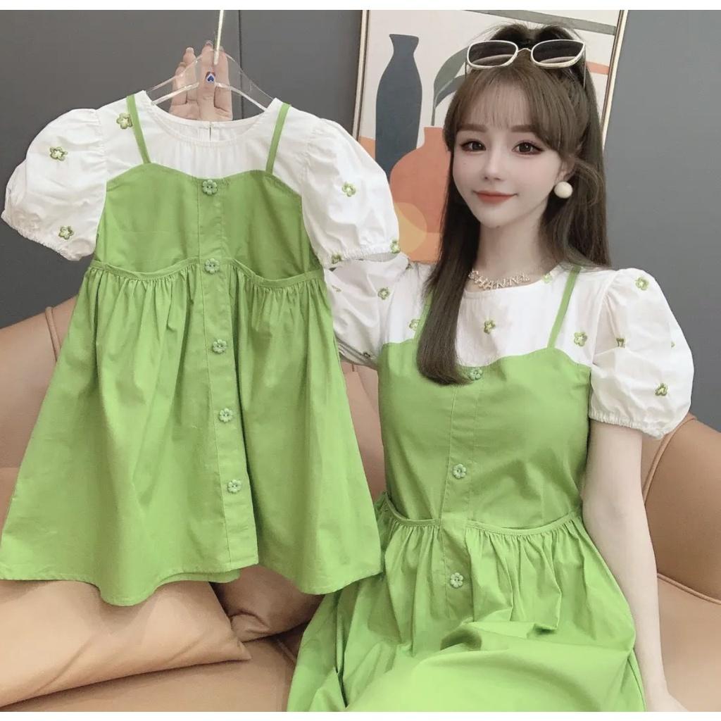 VT93 Size90-130 (9-27kg) Váy đầm bé gái kiểu dáng công chúa yếm 2 dây Quần áo trẻ em hàng quảng châu
