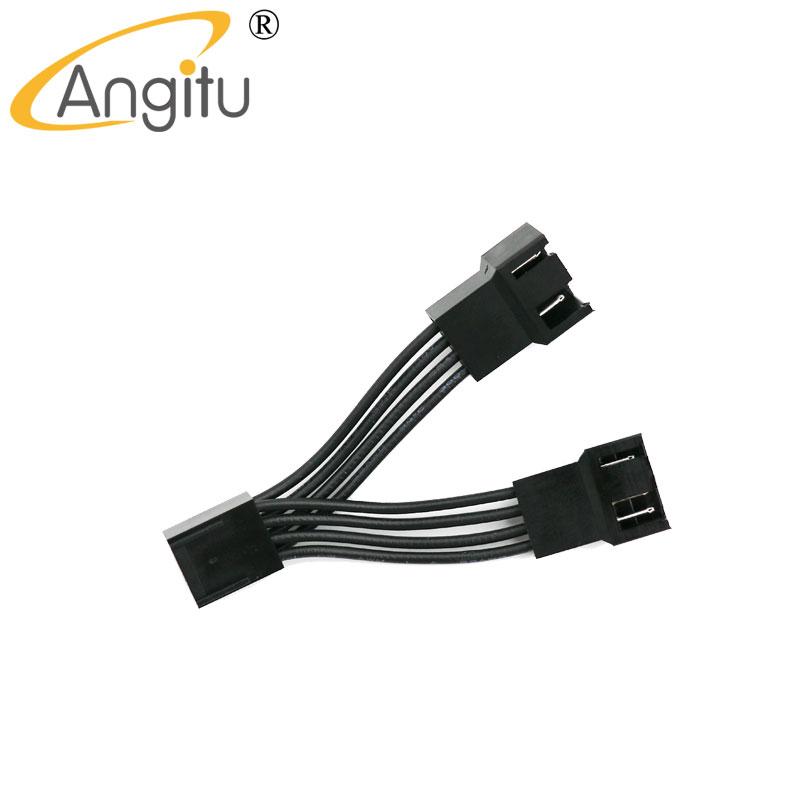 Angitu Siêu Ngắn Bo Mạch Chủ 4pin PWM Bộ Chia Cáp Nguồn 1007 22awg Quạt Y Nam Sang Nữ Cáp Chuyển Đổi