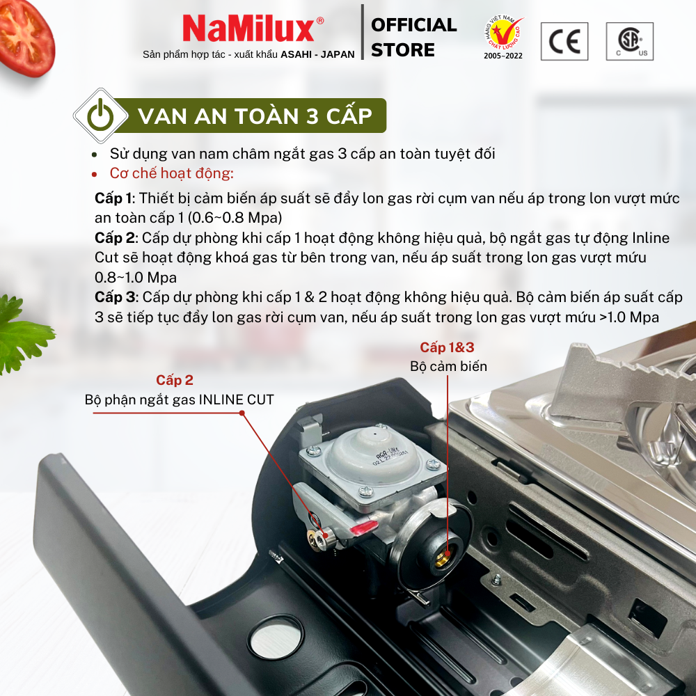 Bếp Gas Mini Cao Cấp PRO 3S NH-P3033PS│Van Ngắt Gas An Toàn 3 cấp│Công Suất Mạnh 3.1 Kw - Hàng Chính Hãng