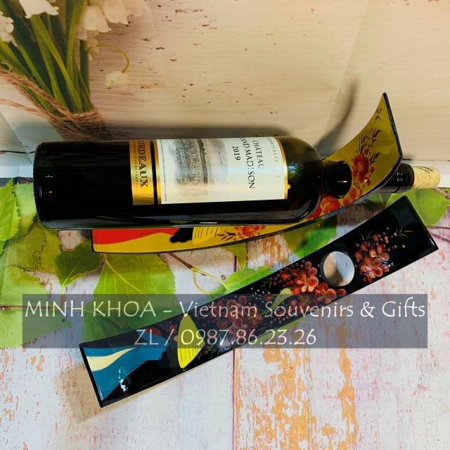 Giá Đỡ Chai Sơn Mài Vẽ Tay Thiếu Nữ Áo Dài - Balancing Wine Bottle Holders