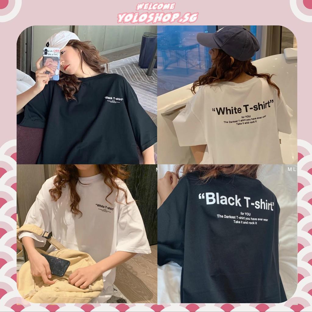 Áo Thun Tay Lỡ Unisex WHITE BLACK T-SHIRT Form Rộng