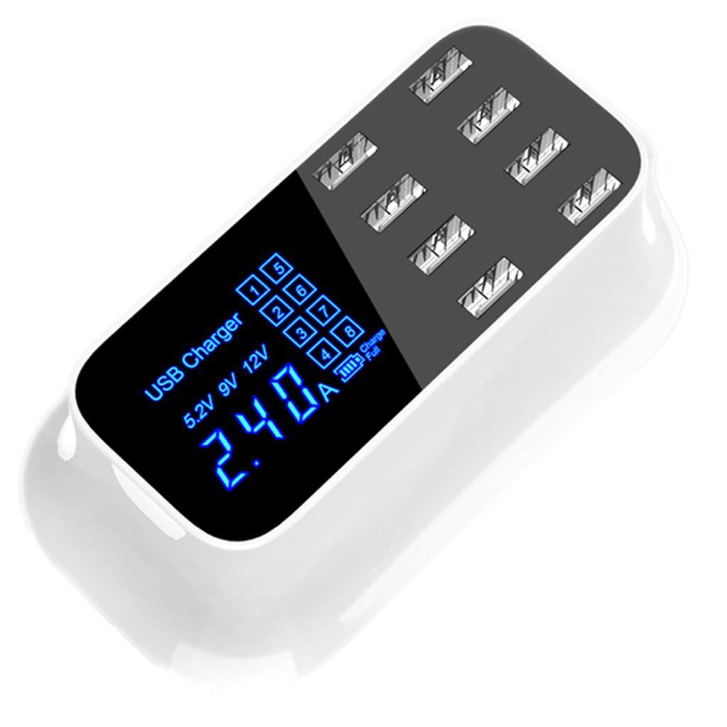 8-Port Quick Charge 3.0 Led Display USB Charger Adapter For Android Phone