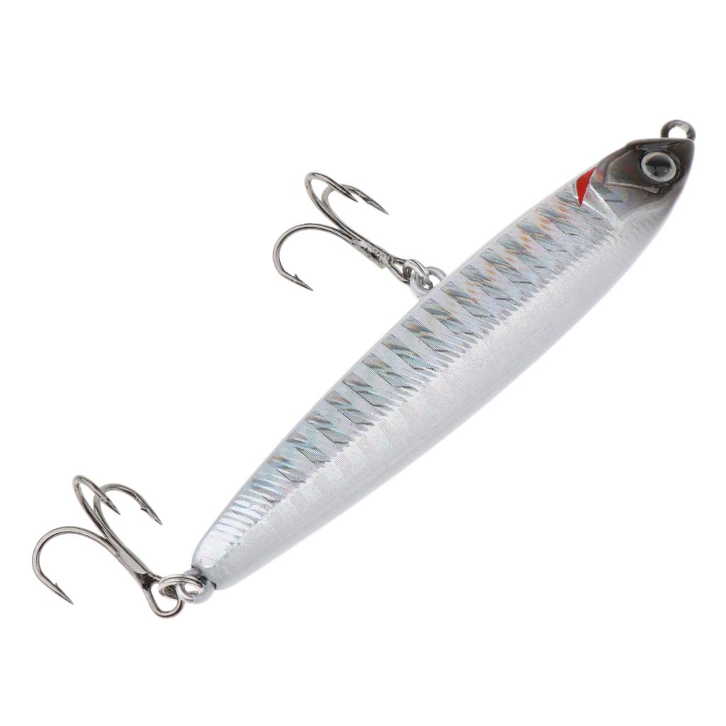 Fishing Lure Bait 7.5cm-2.95"/10g Lead Fish Baits Nickel Jigging Silver
