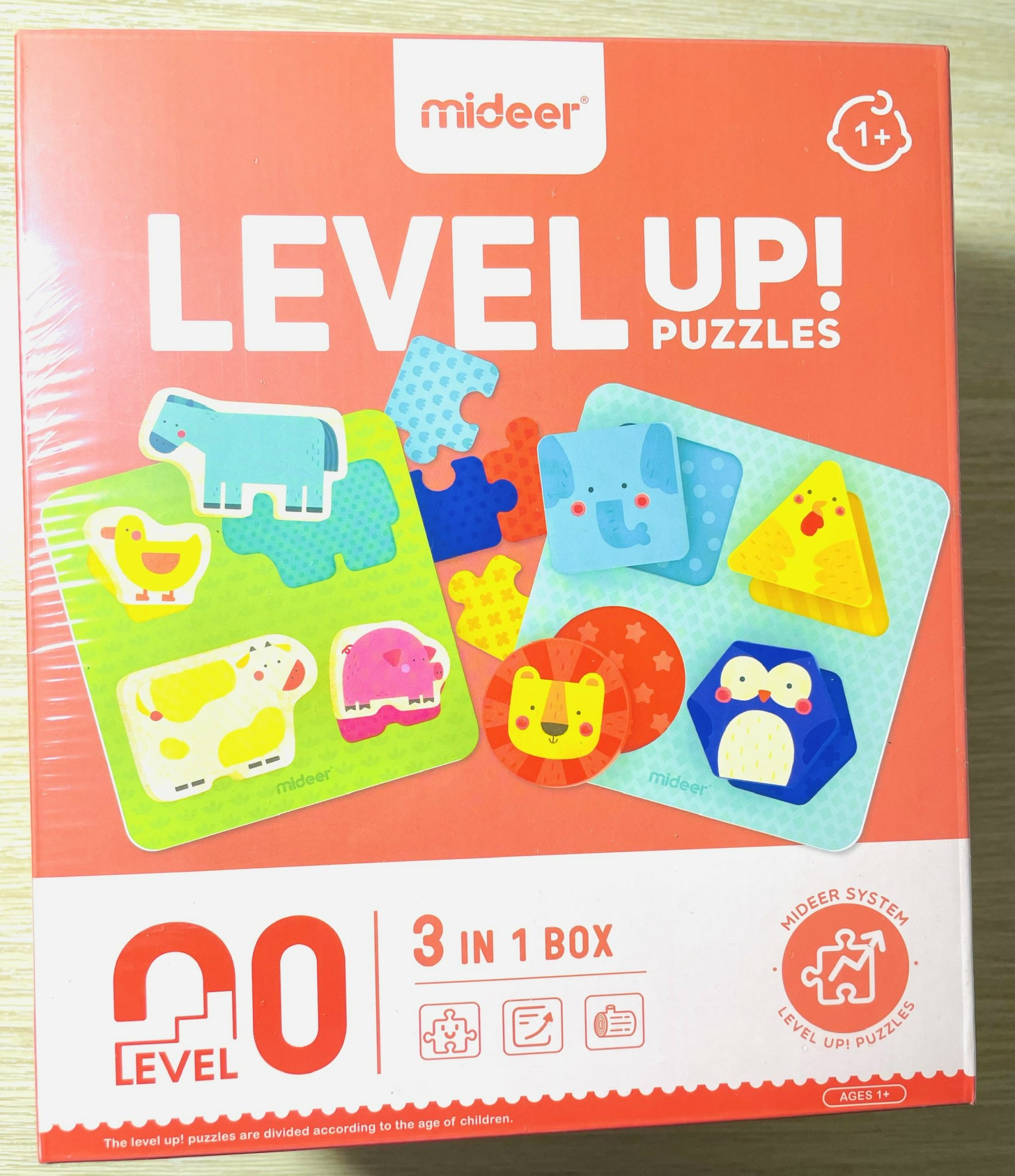 Bộ đồ chơi Mideer xếp hình mảnh to cho bé 1 tuổi làm quen cấp độ 0 Level 0 for kids from 12 months