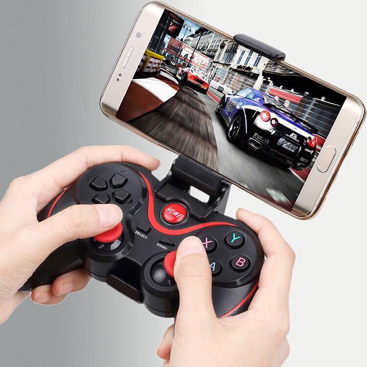 Tay cầm chơi game Bluetooth Terios X3 + Giá đỡ Điện Thoại