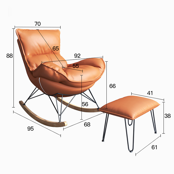 Ghế Sofa Thư Giãn Nệm Da Điều Chỉnh Độ Cao Dựa Lưng Cao Cấp - Ghế Bập Bênh Đọc Sách Nghỉ Ngơi Thiết Kế Độc Đáo Đẹp Mắt