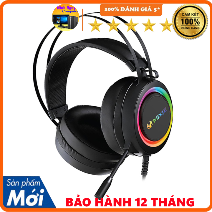 Tai nghe chụp tai máy tính có mic - led đổi màu gaming MIXIE Hàng chính hãng