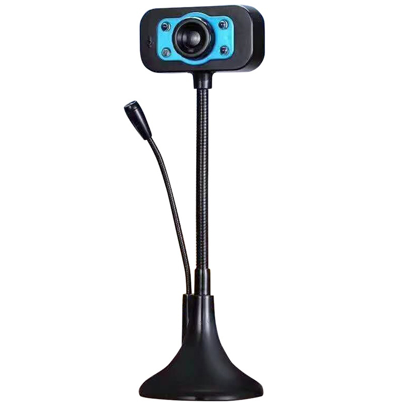 Webcam KM 720p HD hình ảnh và micro trên 1 đầu USB - tích hợp 4 đèn led trợ sáng (nhiều màu)