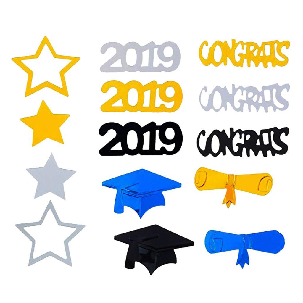 2 Bags Graduation Confetti Party Decor 100g, Star, , 2019, CONGRATS, GRAD