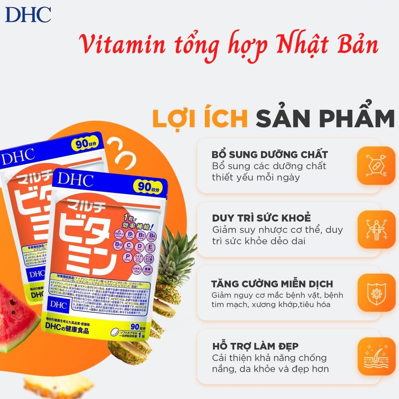Vitamin tổng hợp DHC Nhật tăng sức đề kháng, làm chậm quá trình lão hóa, tăng sức khỏe tổng thể - Massel Official