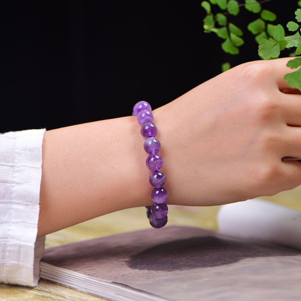 Vòng Tay Đá Thạch Anh Tím Tự Nhiên 10mm