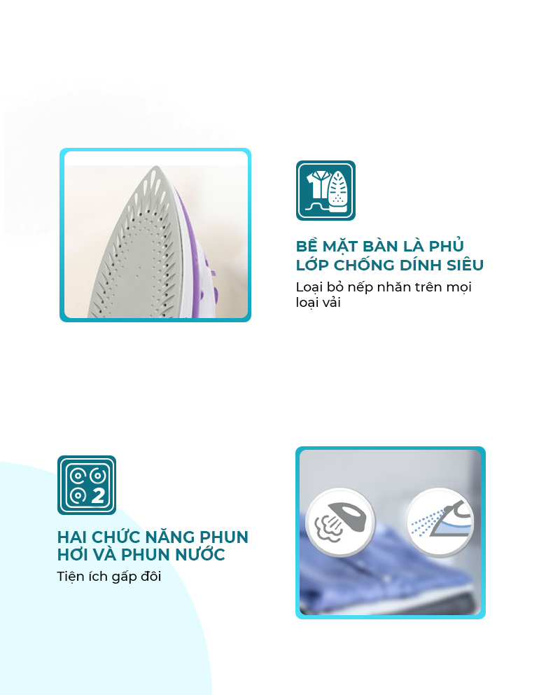 Bàn Ủi Hơi Nước Sunhouse SHD2063P (1600W) – Hàng Chính Hãng KM