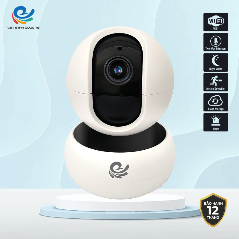 Camera Wifi Trong Nhà Viet Star Quoc Te Model YS-2021, Độ Phân Giải 2.0Mpx, Đàm Thoại 2 Chiều - Hàng Chính Hãng