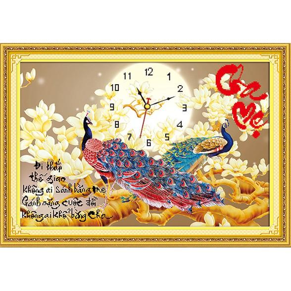 Tranh Đính Đá CHA MẸ CÔNG . Kích Thước: 80cm x 55cm