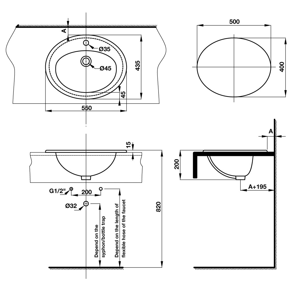 CHẬU LAVABO VÀNH NỔI HAFELE COMPACT/588.82.205 - HÀNG CHÍNH HÃNG