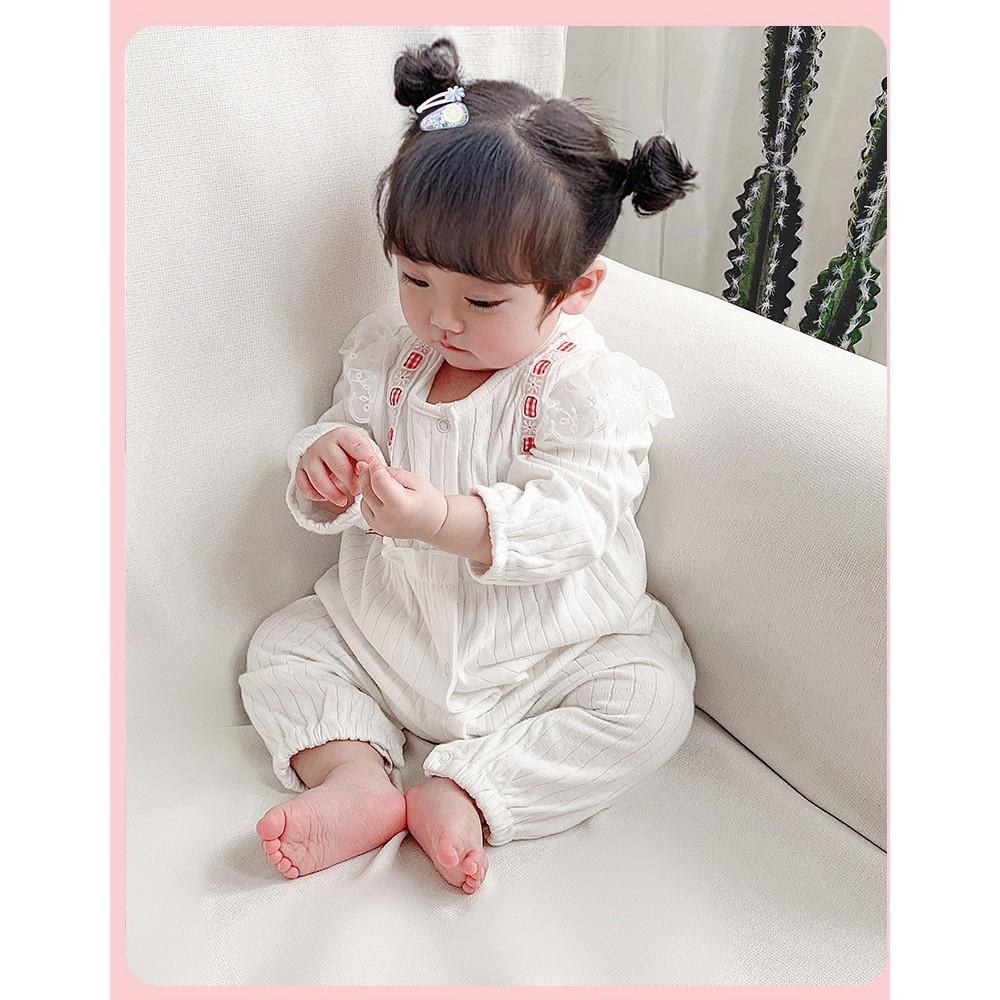 Body công chúa nơ dây đỏ bèo vai siêu dễ thương cao cấp cho bé gái