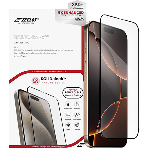 Dán màn hình cường lực Full viền Zeelot SOLIDsleek iPhone 16 Series - Hàng chính hãng