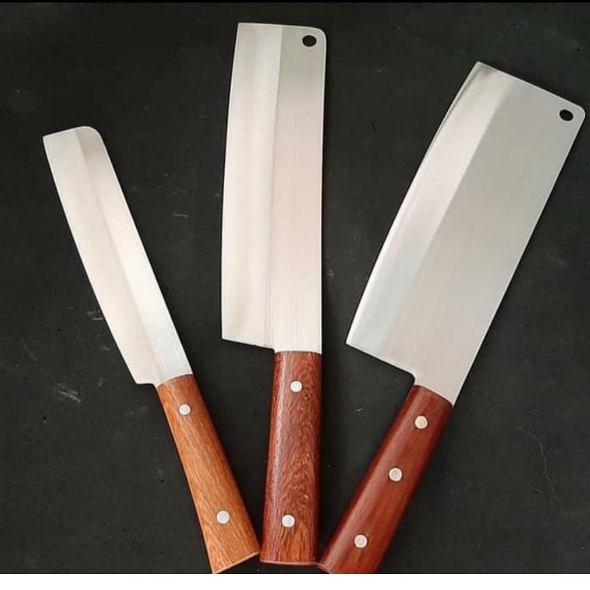 Bộ 2 dao chặt gà ,thái thịt siêu sắc- chuôi gỗ hương