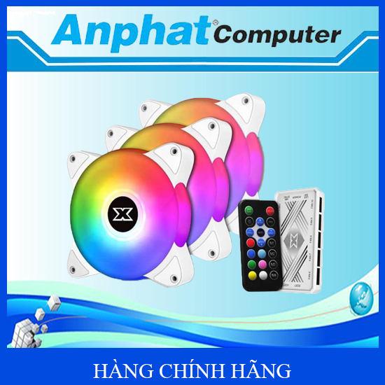 Bộ 3 Quạt XIGMATEK GALAXY III ESSENTIAL ARCTIC BX120 ARGB PACK x3, CONTROLLER, POWER HUB - Hàng Chính Hãng