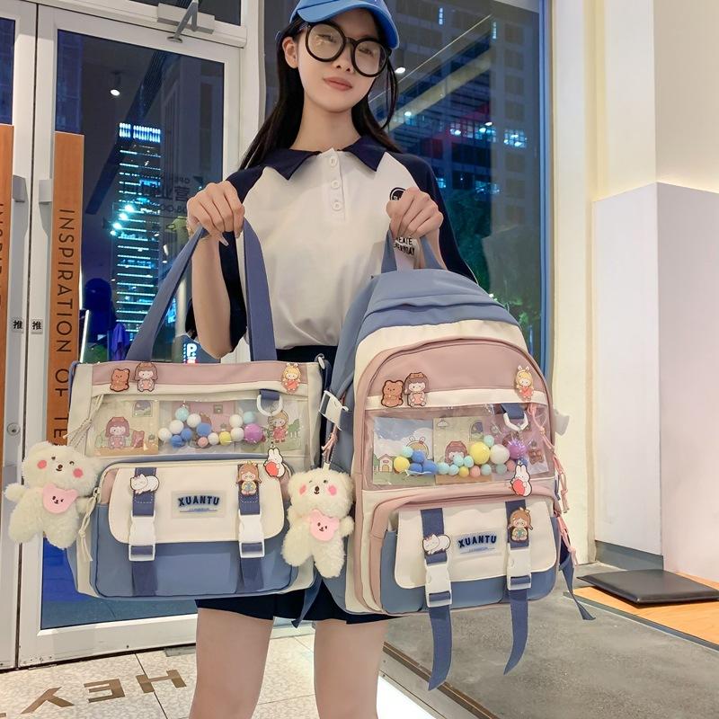 Ba lô học sinh nữ phiên bản Hàn Quốc khuyến mại ba lô học sinh trung học cơ sở Harajuku ba lô phù hợp ba lô ba lô máy tính xu hướng mới