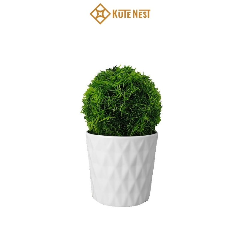 [Kute Nest] Chậu cây bụi cỏ cẩm tú cầu nhân tạo cao cấp - ĐK 18 x Cao 26 cm