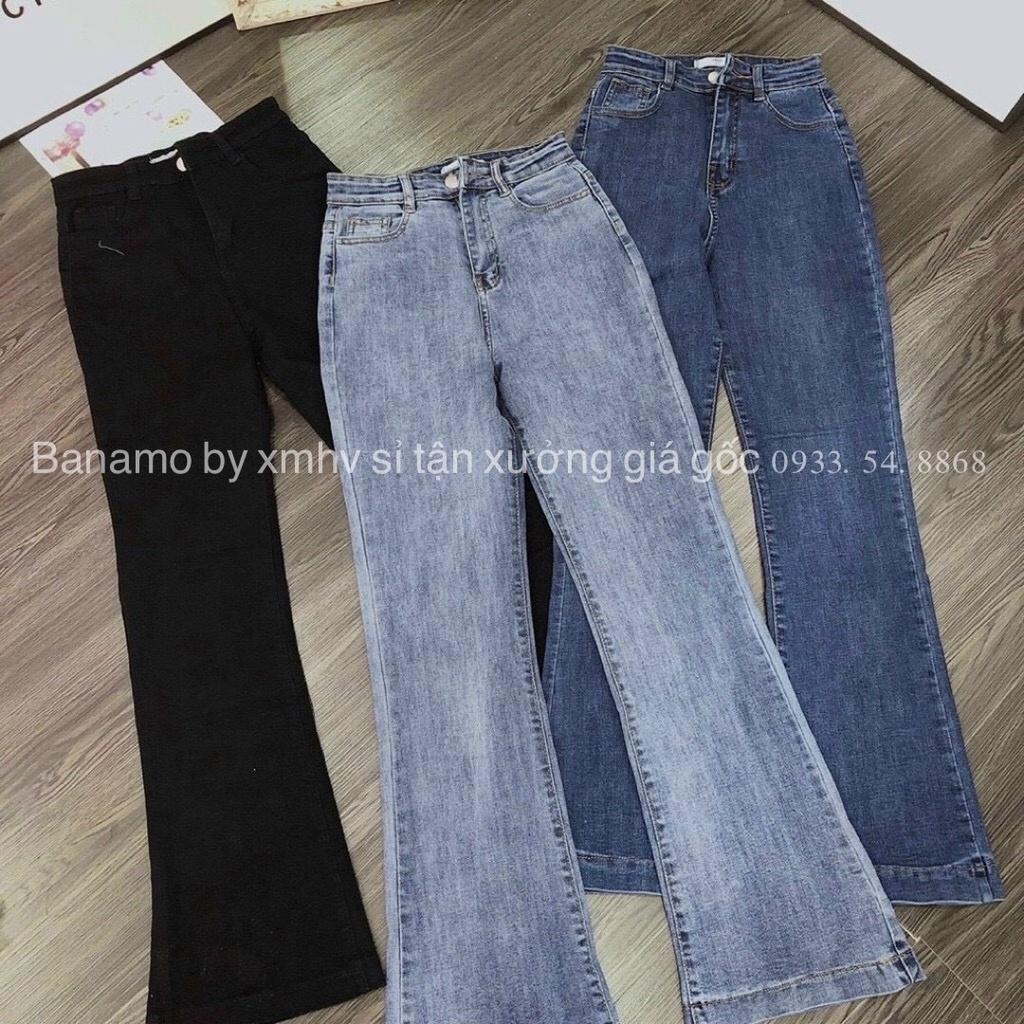 Quần jean ống loe 3 màu sang chảnh siêu hack dáng thời trang 463