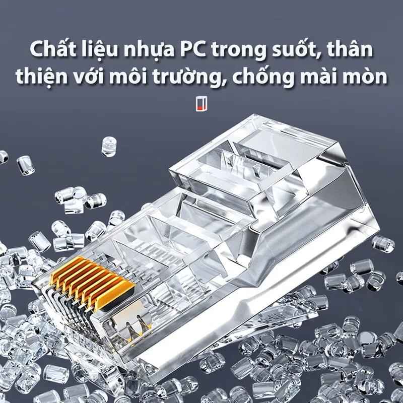 Ugreen UG50962NW120TK 50 cái 1 hộp Cat6 mạ vàng đầu bấm mạng - HÀNG CHÍNH HÃNG