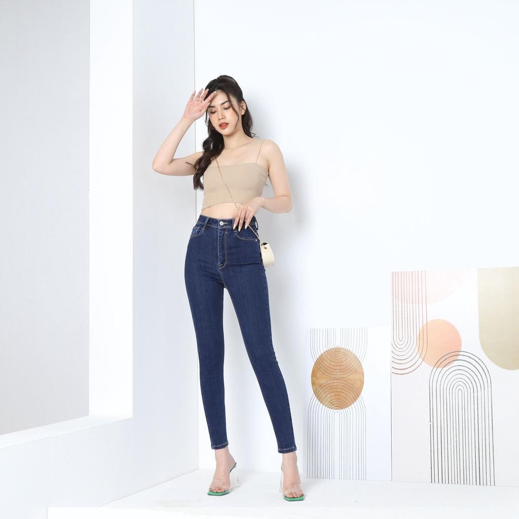 Quần Jean Nữ skinny ôm vintage lưng cao cạp cao co giãn CT JEANS