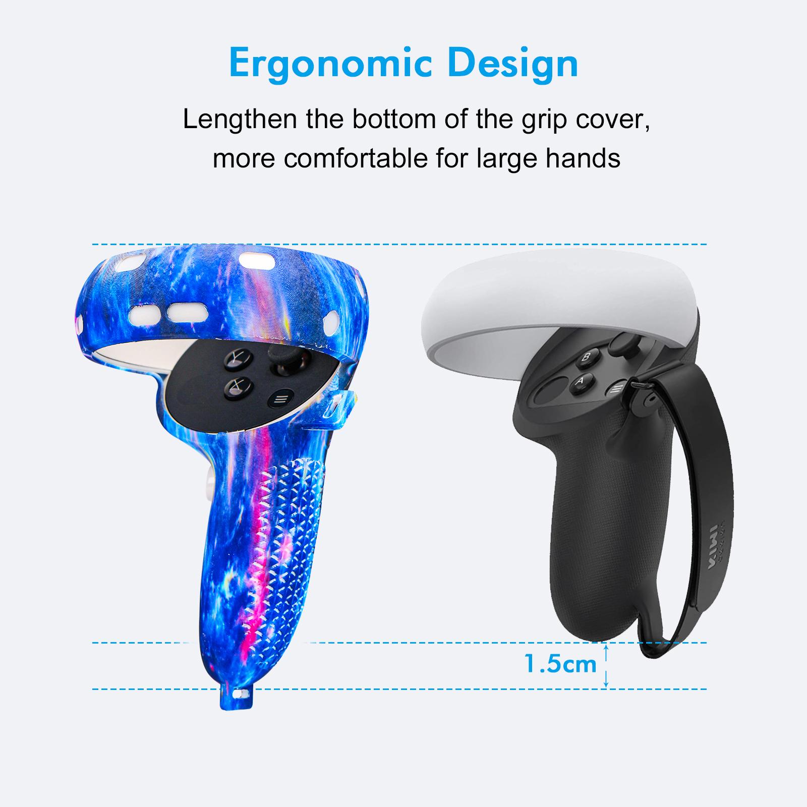 Vỏ bảo vệ silicon cho phụ kiện Oculus Quest 2 Hộp đựng tai nghe VR Head Face Cover Eye Pad Controller Cover Grip Trọn bộ Màu sắc: Tím đầy sao