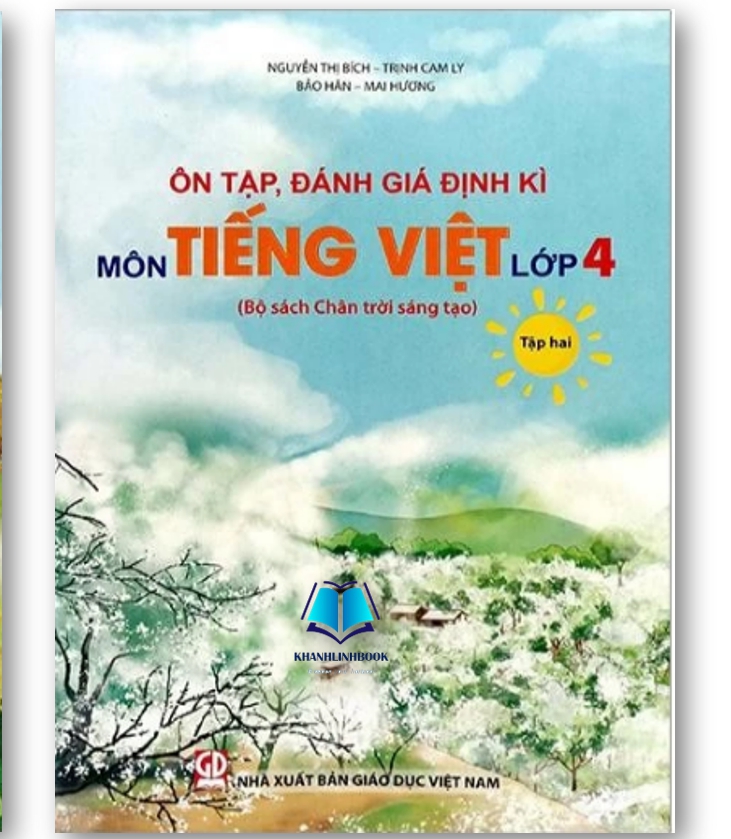 Sách - Ôn tập, đánh giá định kì môn Tiếng Việt lớp 4 (tập 1+2) (Bộ sách Chân trời sáng tạo)