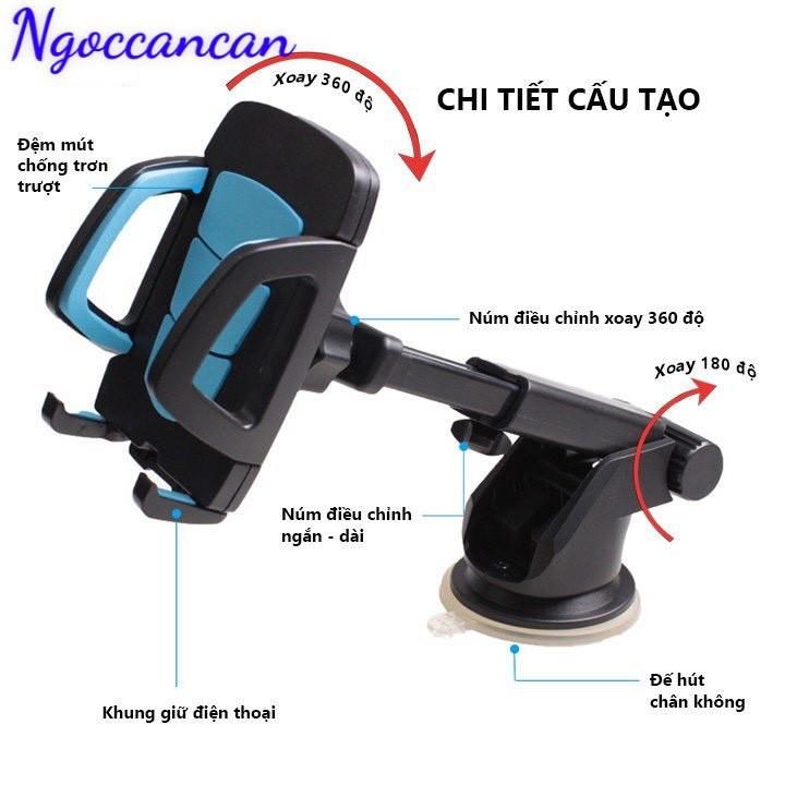 Giá đỡ điện thoại, kẹp điện thoại xoay 360 dùng trong ô tô loại sịn trắc chắn