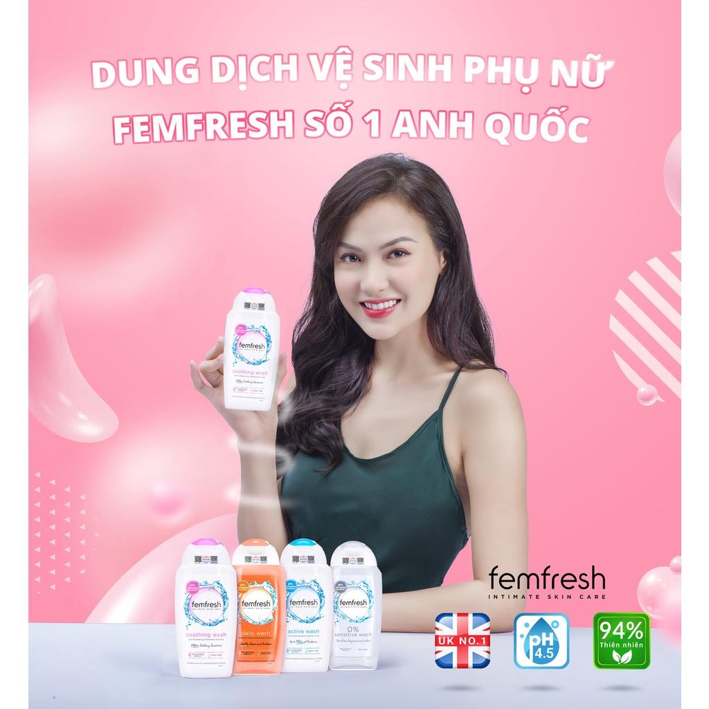 Dung Dịch Vệ Sinh Phụ Nữ Femfresh Giúp Vùng Kín Sạch Thơm, Tươi Mới Suốt Ngày Dài Femfresh 250ml Anh Quốc