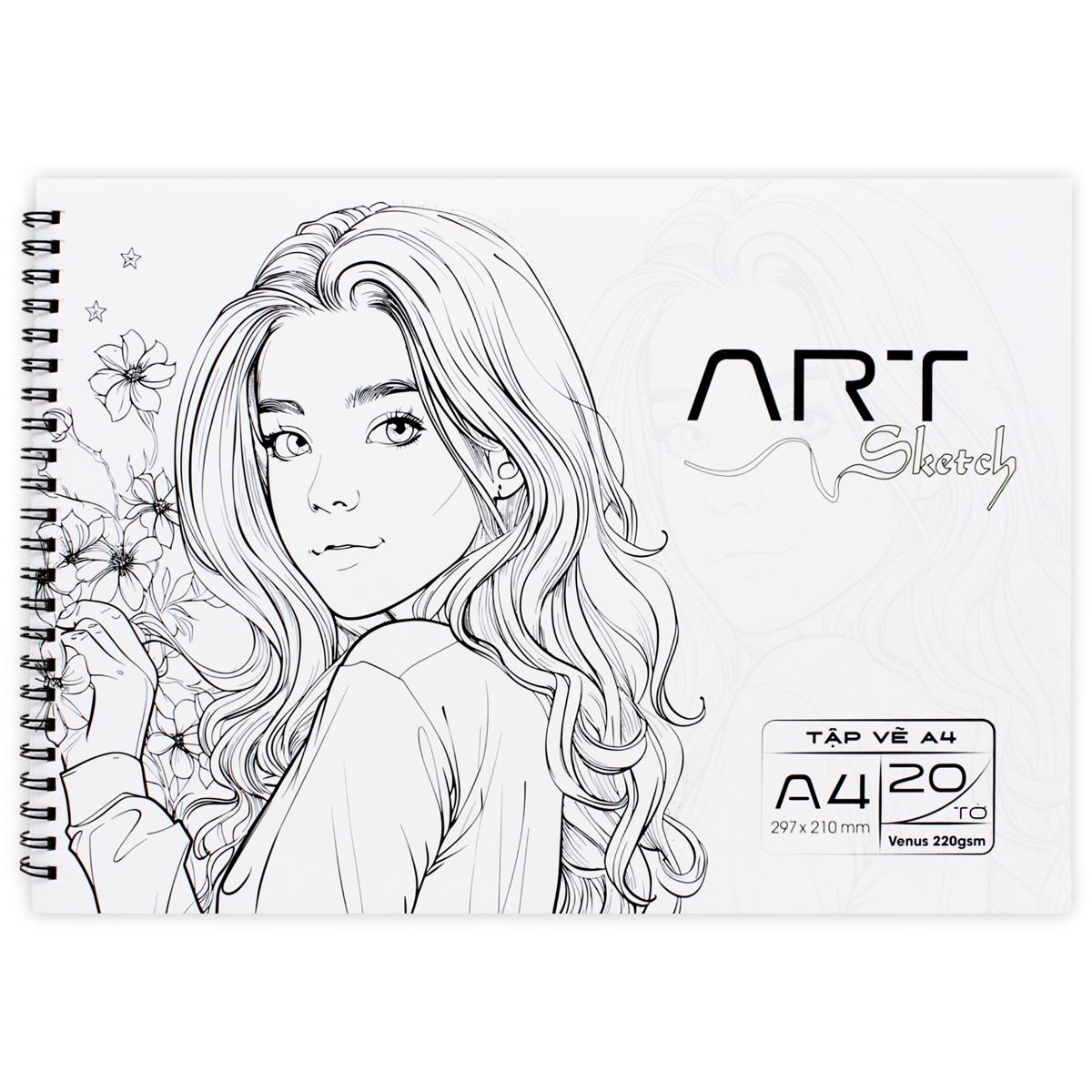 Tập Vẽ Lò Xo Art Sketch A4 - 40 Trang 220gsm - The Sun 02
