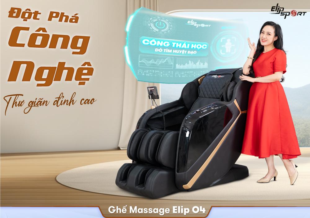 Ghế Massage ELIP O4 - Công nghệ 6E Elysium, Con Lăn Đôi Massage Bắp Chân, Massage Cổ Vai Gáy Chuyên Sâu