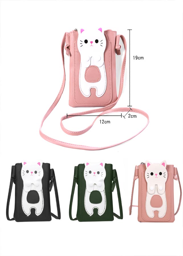 Túi đựng điện thoại - túi đeo chéo mini bag hình chú mèo đáng yêu