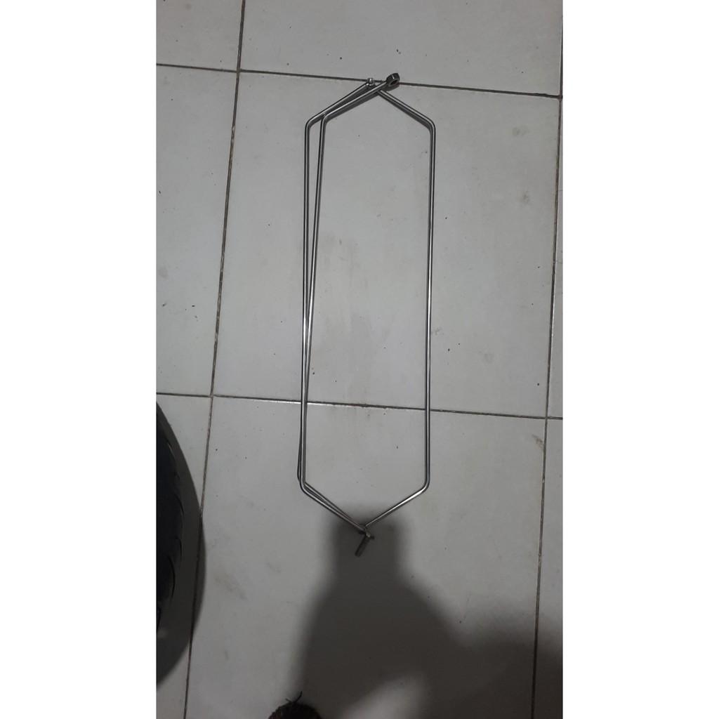 Vành vợt câu cá inox đặc, vành vợt câu cá hình tam giác , ren 8 dùng cho cán vợt dài chắc , khỏe