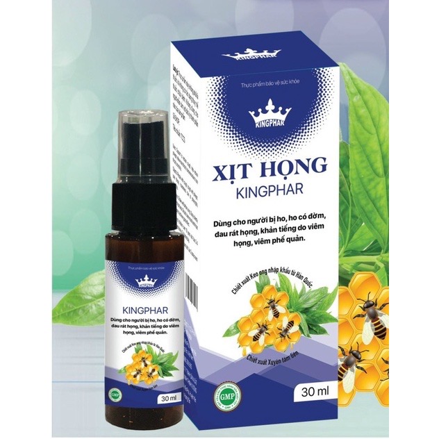 Xịt họng Kingphar , chai 30ml, giảm ho, đau họng, khản tiếng
