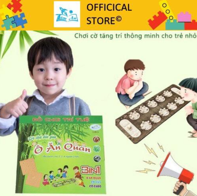 Bộ Cờ Ô ăn quan 3 trong 1 Cờ vây, Cờ caro, Cờ Ô ăn Quan cho bé giải trí và phát triển trí tuệ