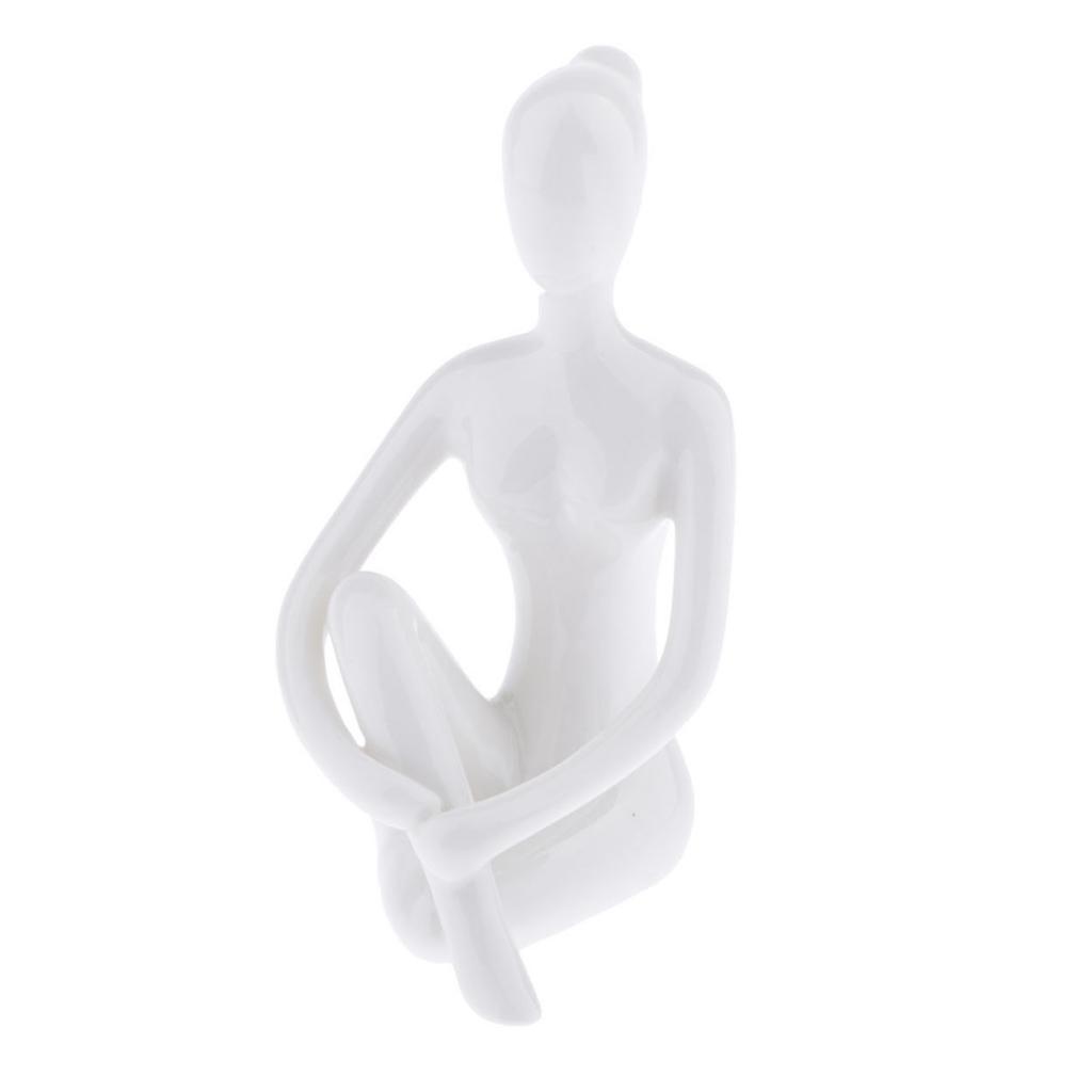 2pcs Ceramic Yoga Figure Ornament Statue Sculpture