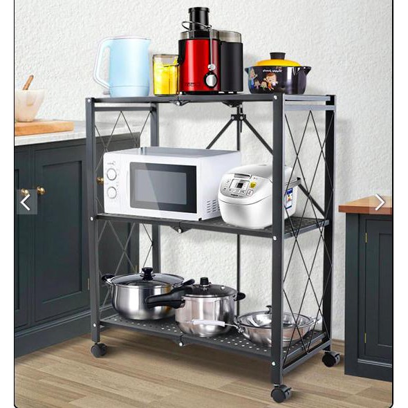 Kệ gia vị 3 tầng cao cấpRENSI bằng thép carbon chống gỉ, chống xước, kệ đựng chai lọ gia vị đa năng, kệ để đồ nhà bếp gọn gàng, sang trọng