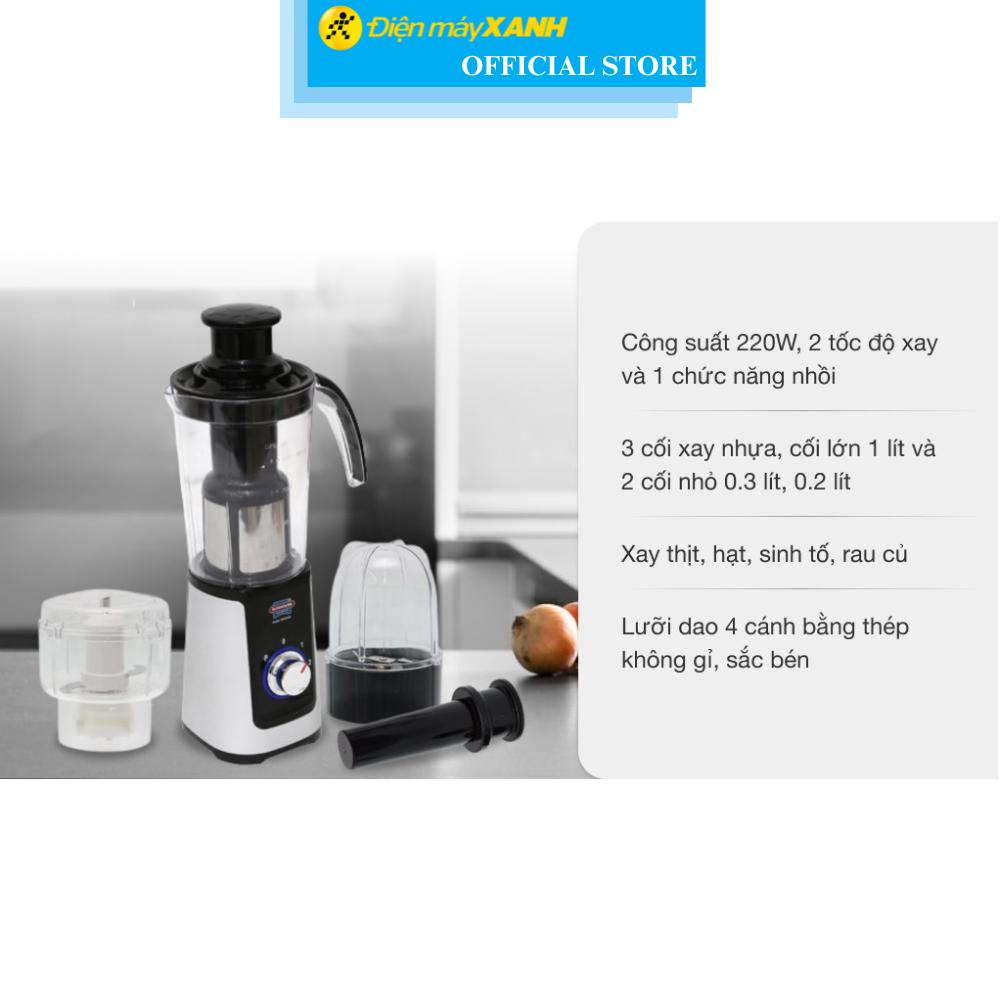Máy xay sinh tố đa năng Sunhouse SHD 5322 Đen - Hàng Chính Hãng