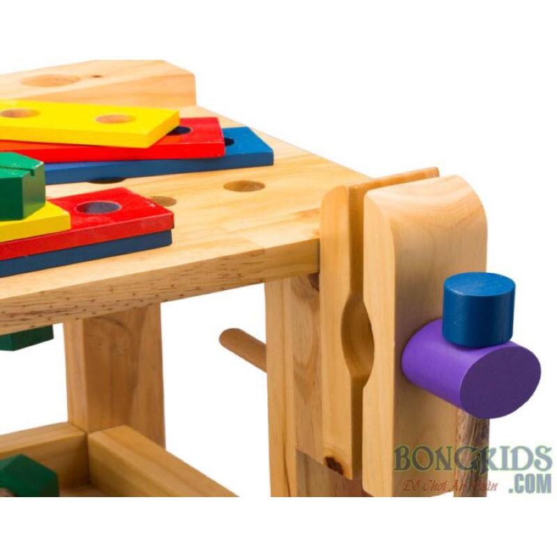 Đồ chơi lắp ráp kĩ thuật cơ khí gỗ, đồ chơi lắp ghép bàn ghá thông minh rèn kĩ năng giáo dục cho bé